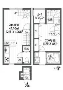 クラソ上北沢【3階】の間取り