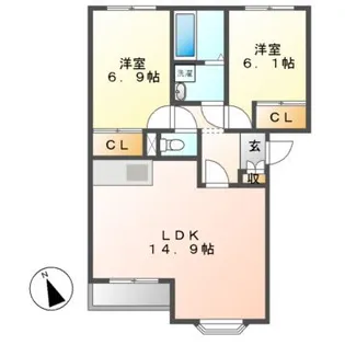 カクタス春日井【2階】の間取り