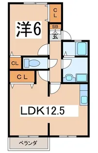 プライムメゾン6号館【2階】の間取り