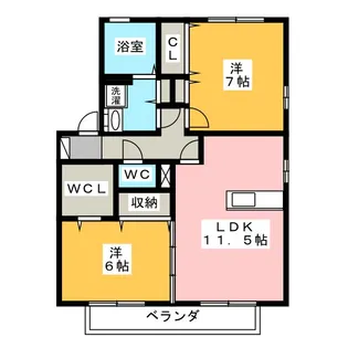 セジュール サンピアA B C【1階】の間取り