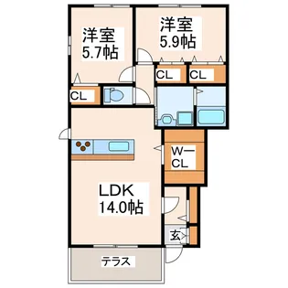 ノーブル新地I【1階】の間取り