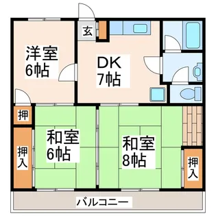 88麦島【3階】の間取り