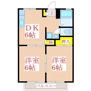 サンシティ隼人 A棟【2階】の間取り