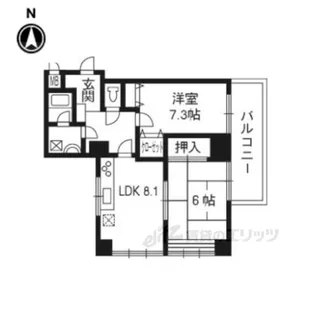 ランブラス二条御幸町【5階】の間取り