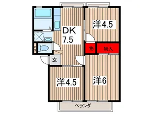 第3ヨコミゾハイツ【2階】の間取り