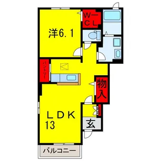 ブリーゼ・ベル・ウッドII【1階】の間取り
