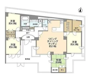 ベルメゾン池田山【1階】の間取り