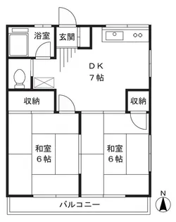 第6飯塚ハイツ【2階】の間取り
