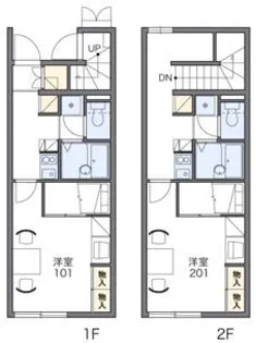 レオパレス白新【1階】の間取り