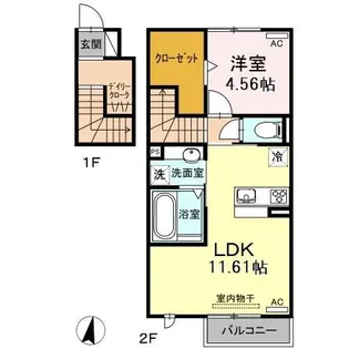 リシュドール B【2階】の間取り
