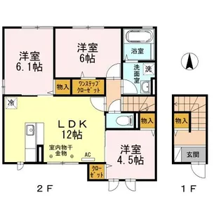 ヴィオーラ旭町 B【2階】の間取り