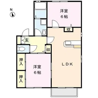 メゾンパークサイド2【2階】の間取り