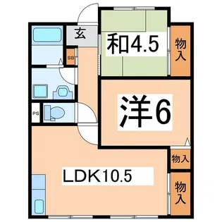 ドミールナカザワ【1階】の間取り