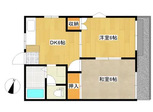 レインボーハイツ【1階】の間取り