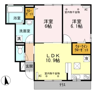 パルティオ・フェリーチェ A棟【1階】の間取り