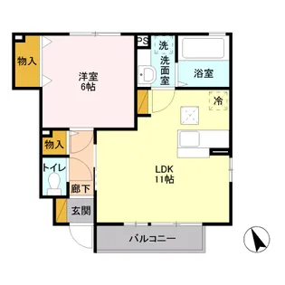 クレール・パレB【1階】の間取り