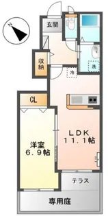 広島県廿日市市大野字土井【アパート】の間取り