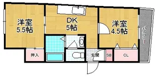 大阪府枚方市須山町【マンション】の間取り