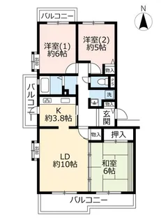 UR高槻・阿武山七番街【4階】の間取り