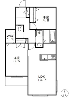 フォンテーヌ国立B【3階】の間取り