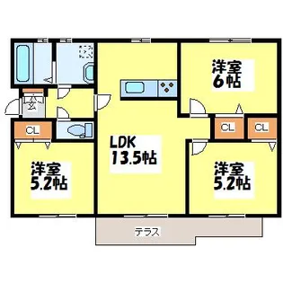 熊本県菊池市西寺【一戸建】の間取り