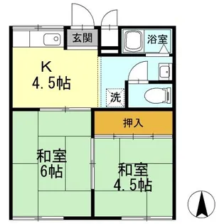 レスト北新川 A棟【1階】の間取り