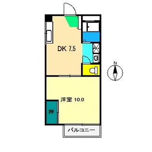 1DKの間取り画像