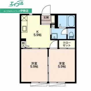 セゾンクレールF【1階】の間取り