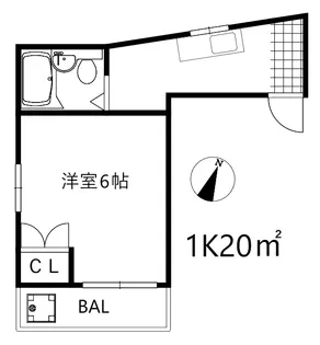 中間東雲ハイツ【5階】の間取り
