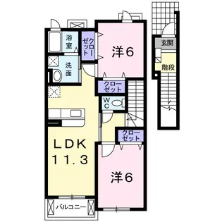 愛知県蒲郡市豊岡町池田【アパート】の間取り