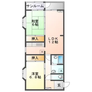 ライフインハタ【1階】の間取り