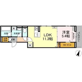 ディーシンシア【2階】の間取り