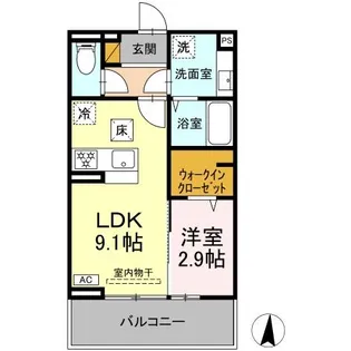 茨城県ひたちなか市上野2【アパート】の間取り