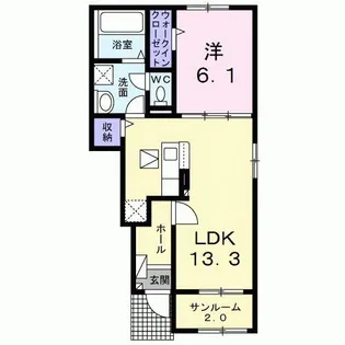 熊本県菊池市泗水町吉富【アパート】の間取り