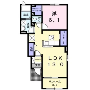 ソレイユ横島A【1階】の間取り