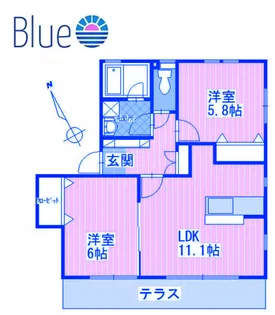 神奈川県鎌倉市材木座3【アパート】の間取り