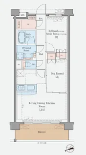 ラグゼナ平井 ノース【2階】の間取り