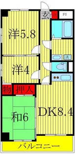 ウラニア天王台【5階】の間取り