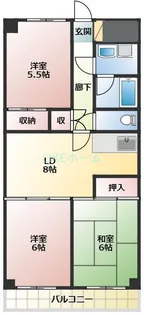 アフィニス原木【1階】の間取り