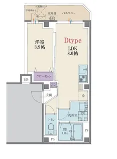 b’CASA横浜セントラル【4階】の間取り