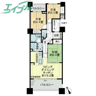 ライオンズステージ四日市【2階】の間取り