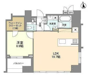 アパートメンツタワー麻布十番【16階】の間取り