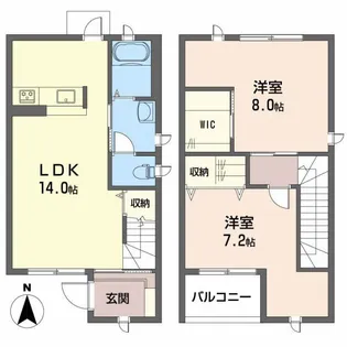 愛媛県東温市野田2【アパート】の間取り
