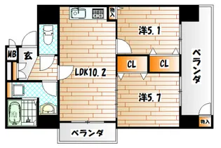 Bergamotto黄金【3階】の間取り