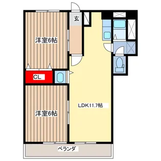 栃木県宇都宮市戸祭元町【マンション】の間取り