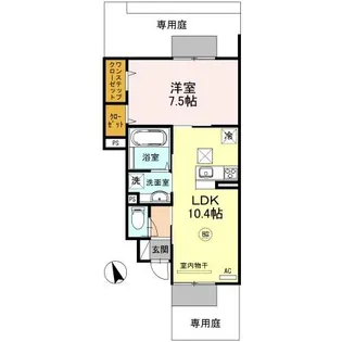 プレミール・カーサ【1階】の間取り