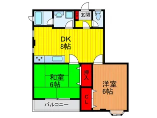 エバーグリーンハイツ2【3階】の間取り