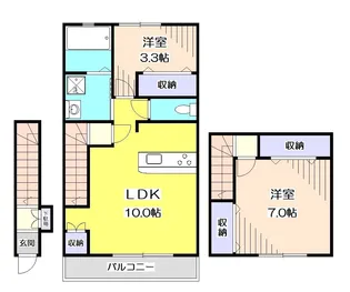 東京都東村山市野口町1【アパート】の間取り