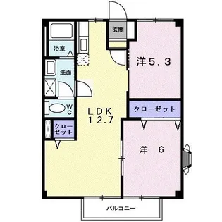 岡山県岡山市中区中井1【アパート】の間取り