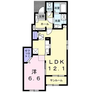 リゼール・ド・レ・ミュE館【1階】の間取り